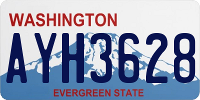 WA license plate AYH3628