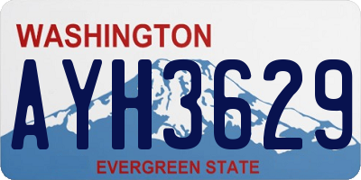 WA license plate AYH3629