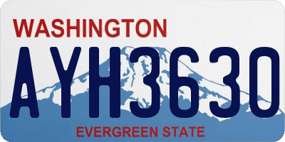 WA license plate AYH3630