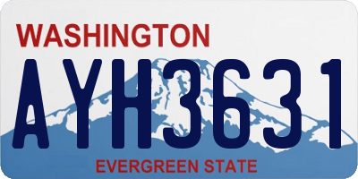 WA license plate AYH3631