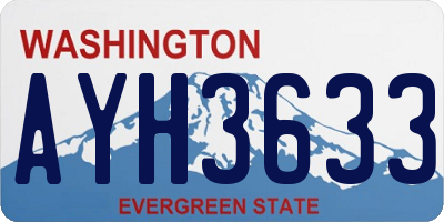 WA license plate AYH3633