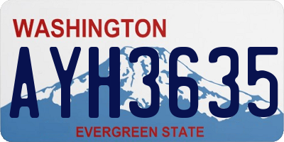 WA license plate AYH3635