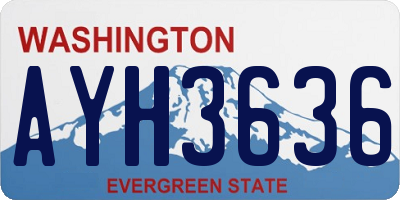 WA license plate AYH3636