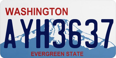 WA license plate AYH3637