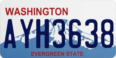 WA license plate AYH3638