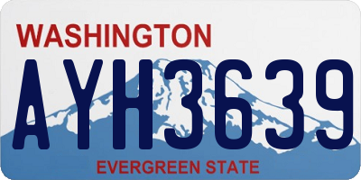WA license plate AYH3639