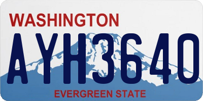 WA license plate AYH3640