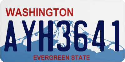 WA license plate AYH3641