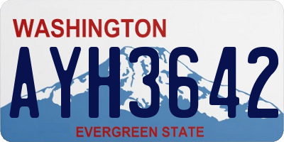 WA license plate AYH3642