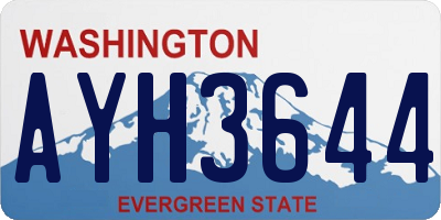 WA license plate AYH3644