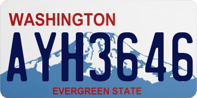 WA license plate AYH3646