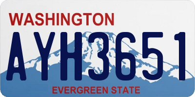 WA license plate AYH3651