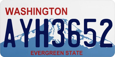 WA license plate AYH3652
