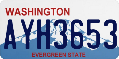 WA license plate AYH3653