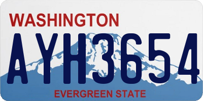 WA license plate AYH3654