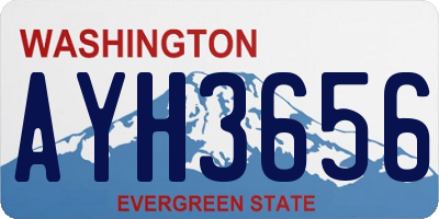 WA license plate AYH3656