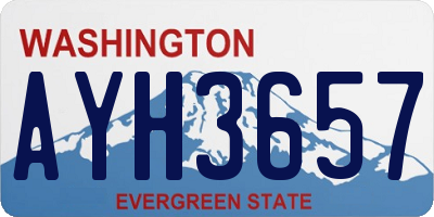 WA license plate AYH3657