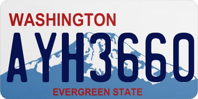 WA license plate AYH3660