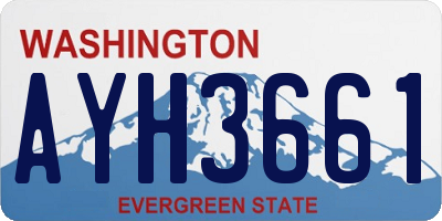 WA license plate AYH3661