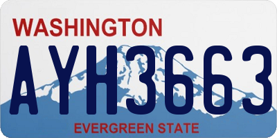 WA license plate AYH3663