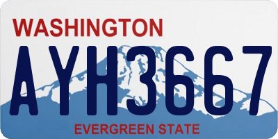 WA license plate AYH3667