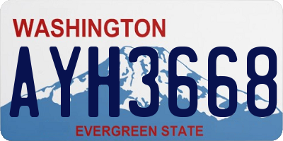 WA license plate AYH3668