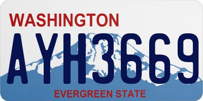 WA license plate AYH3669