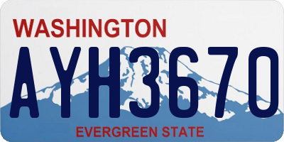 WA license plate AYH3670