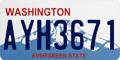 WA license plate AYH3671