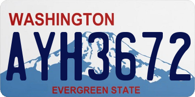 WA license plate AYH3672