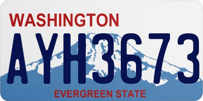 WA license plate AYH3673