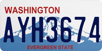 WA license plate AYH3674