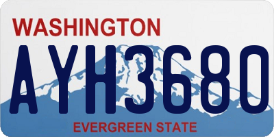 WA license plate AYH3680