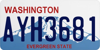 WA license plate AYH3681