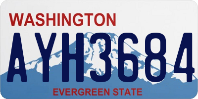 WA license plate AYH3684