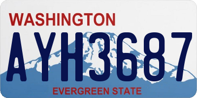 WA license plate AYH3687