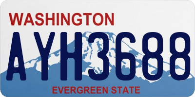 WA license plate AYH3688