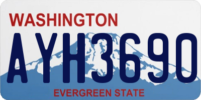WA license plate AYH3690