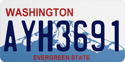 WA license plate AYH3691
