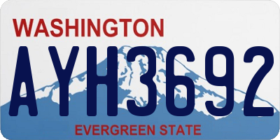 WA license plate AYH3692