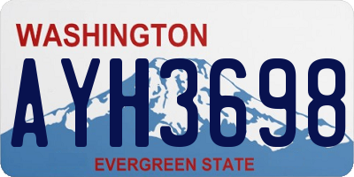 WA license plate AYH3698