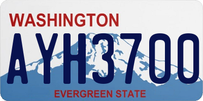 WA license plate AYH3700