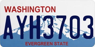WA license plate AYH3703