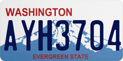 WA license plate AYH3704