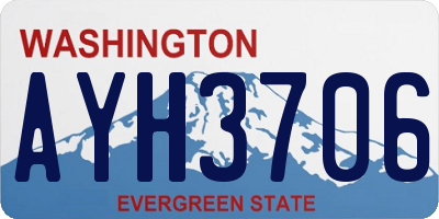 WA license plate AYH3706