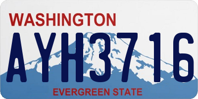 WA license plate AYH3716