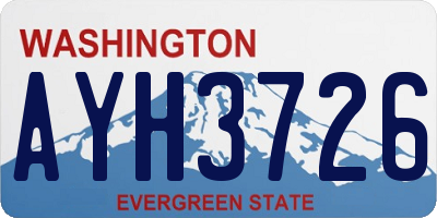 WA license plate AYH3726