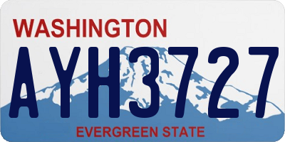 WA license plate AYH3727