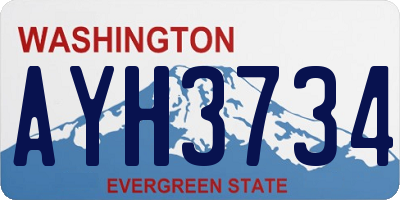 WA license plate AYH3734