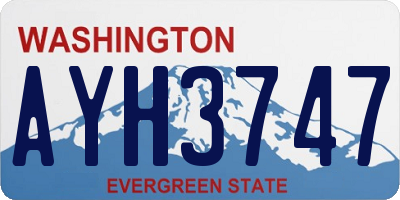 WA license plate AYH3747